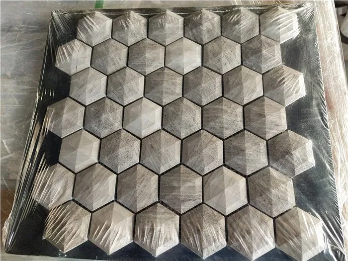 Grå marmormosaikkfliser