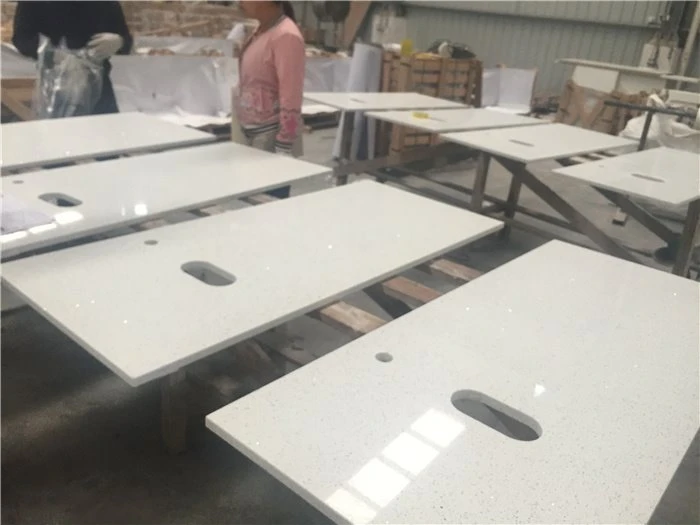 Quartz White Sparkle benkeplater