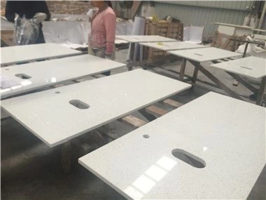 Quartz White Sparkle benkeplater