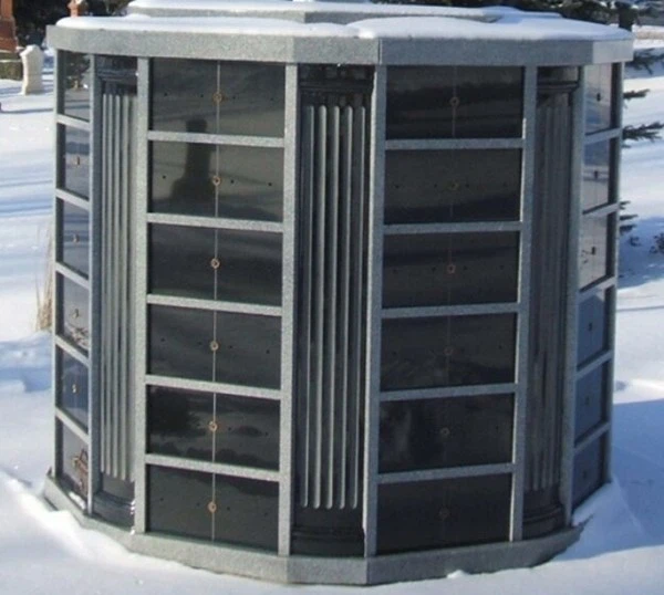 96 Niche polished Grey Granite Octagon Columbarium