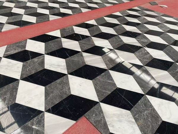 Black Grey and White Marble Tile