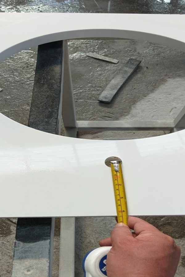 polished pure white quartz countertop