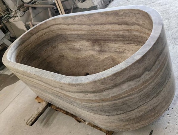 Silver Travertine Bathtub