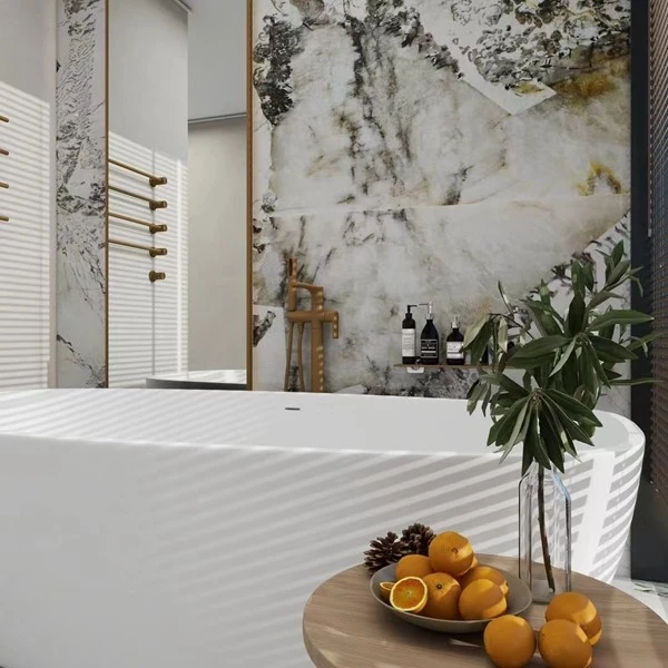 White Copenhagen Granite wall slab