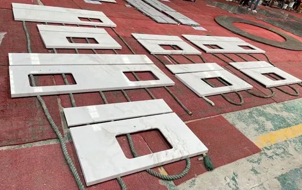 Hvit marmor benkeplater for baderom